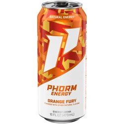 Phorm Energy, Orange Fury, 1 Single 16 fl oz Can, 200mg Natural Caffeine from Green Tea