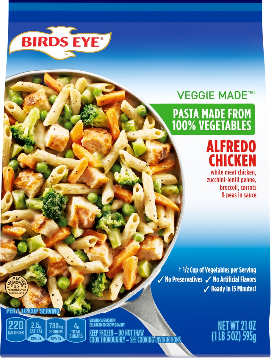 slide 8 of 10, Birds Eye Veggie Made Alfredo Chicken, 21 oz