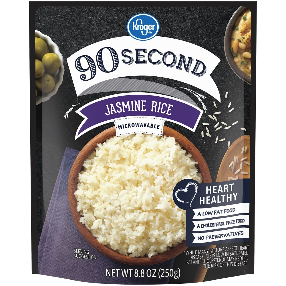 slide 1 of 1, Kroger 90 Second Jasmine Rice Pouch, 8.8 oz