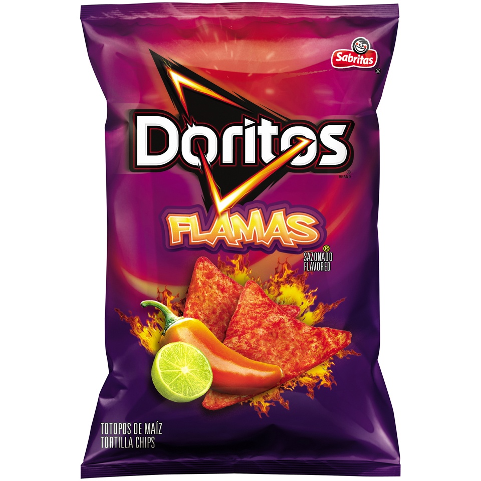 slide 1 of 1, Doritos Flavored Tortilla Chips, Flamas, 10.5 oz