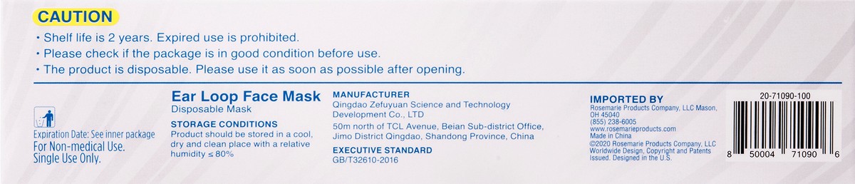slide 9 of 9, RM Wellness 20CT RM WELLNESS Disposable Ear Loop Face Masks, 20 ct