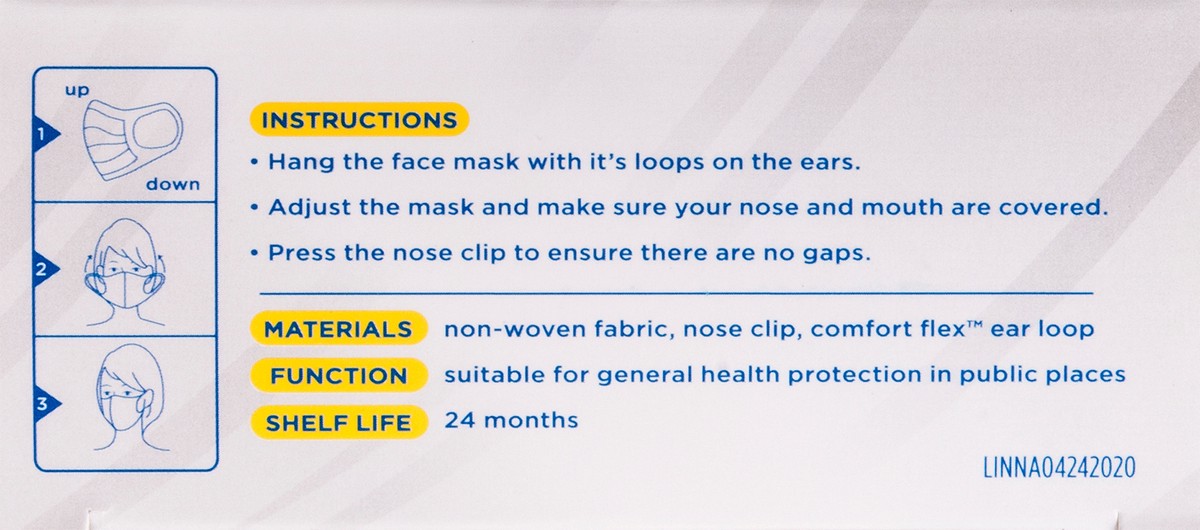 slide 8 of 9, RM Wellness 20CT RM WELLNESS Disposable Ear Loop Face Masks, 20 ct