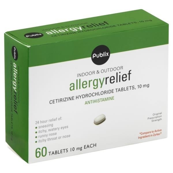 slide 1 of 1, Publix Indoor & Outdoor Allergy Relief Original Prescription Strength Tablets, 60 ct