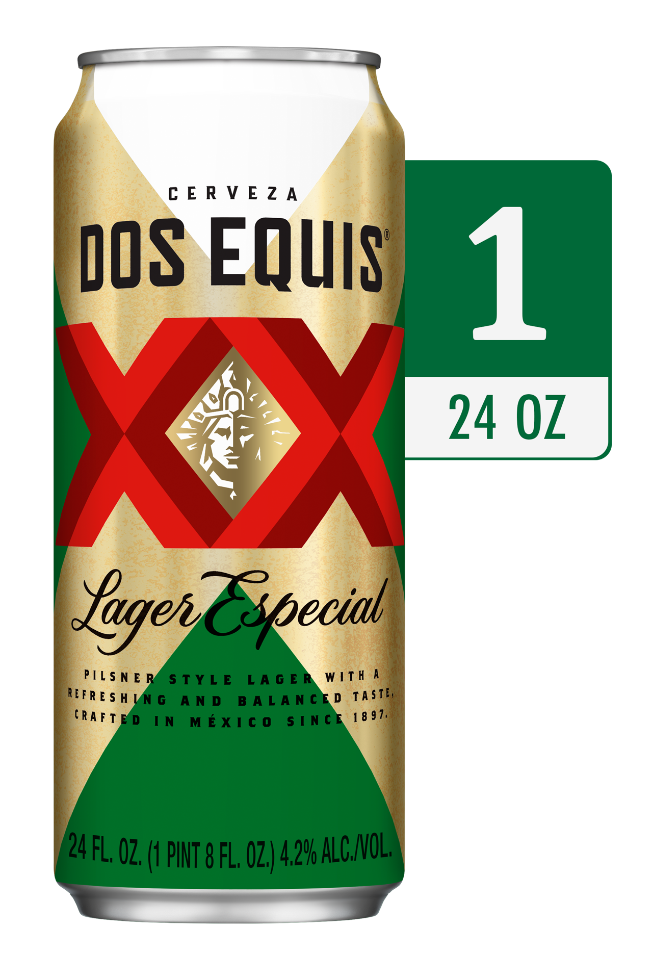 slide 1 of 1, Dos Equis Mexican Lager Beer, Single 24 fl oz Can, 24 oz