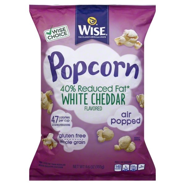 slide 1 of 6, Wise 40% Reduced Fat White Cheddar Popcorn, 5.5 oz