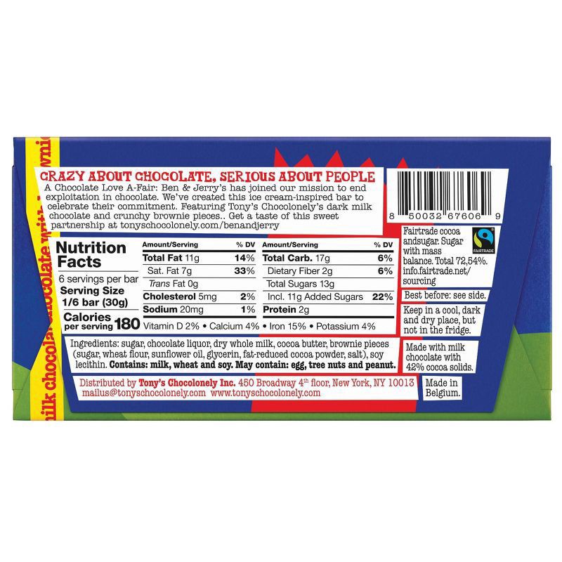 slide 2 of 4, Tony's Chocolonely Dark Milk Chocolate With Brownie, 6.35 oz
