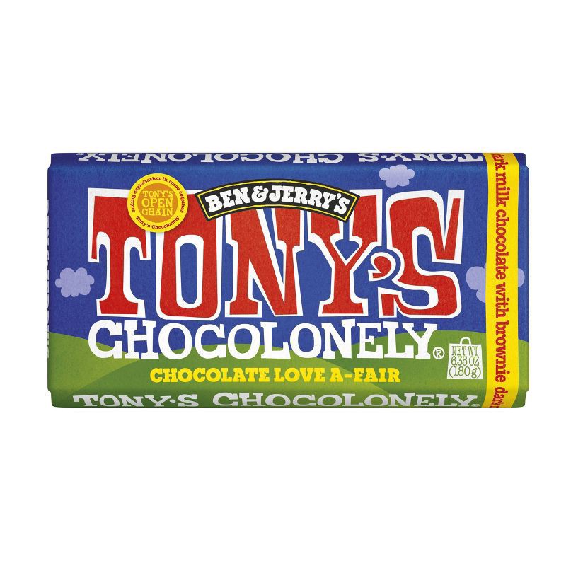 slide 1 of 4, Tony's Chocolonely Dark Milk Chocolate With Brownie, 6.35 oz