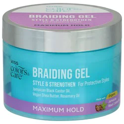 Kiss Colors & Care Maximum Hold Braiding Gel 6 fl oz
