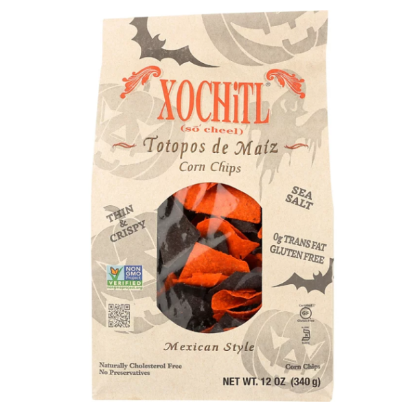 slide 1 of 1, Xochitl Natural Halloween Tortilla Chips, 12 oz