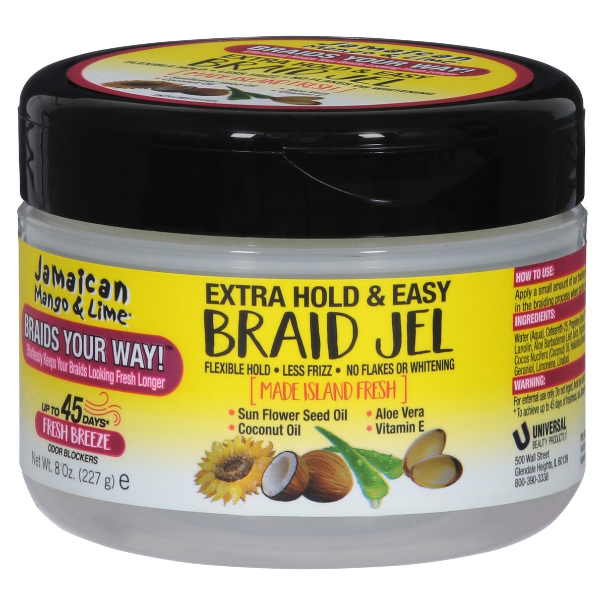 slide 9 of 9, Jamaican Mango & Lime Extra Hold & Easy Braid Jel 8 oz, 8 oz