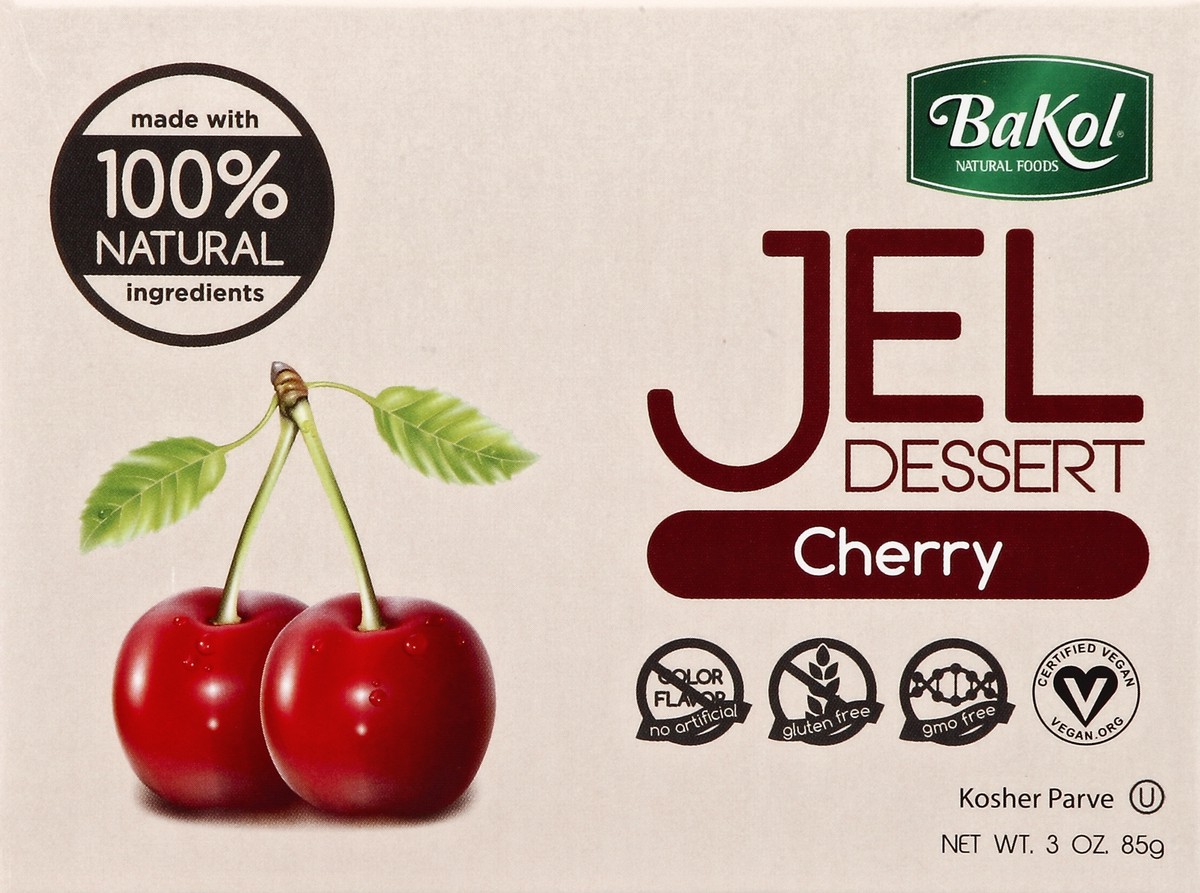 slide 1 of 5, BaKol Cherry Jel Dessert, 3 oz