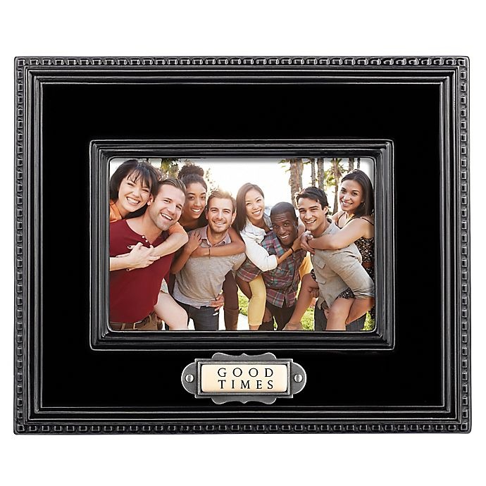 slide 1 of 1, Grasslands Road Ceramic Good Times'' Ceramic Picture Frame - Black'', 4 in x 6 in