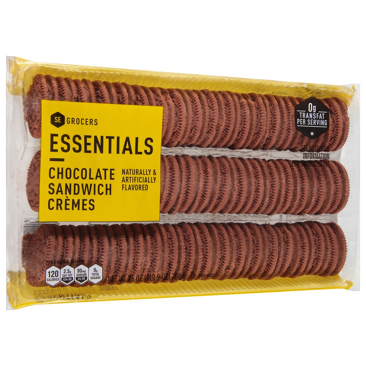 slide 8 of 9, Essentials Chocolate Sandwich Cremes, 25 oz