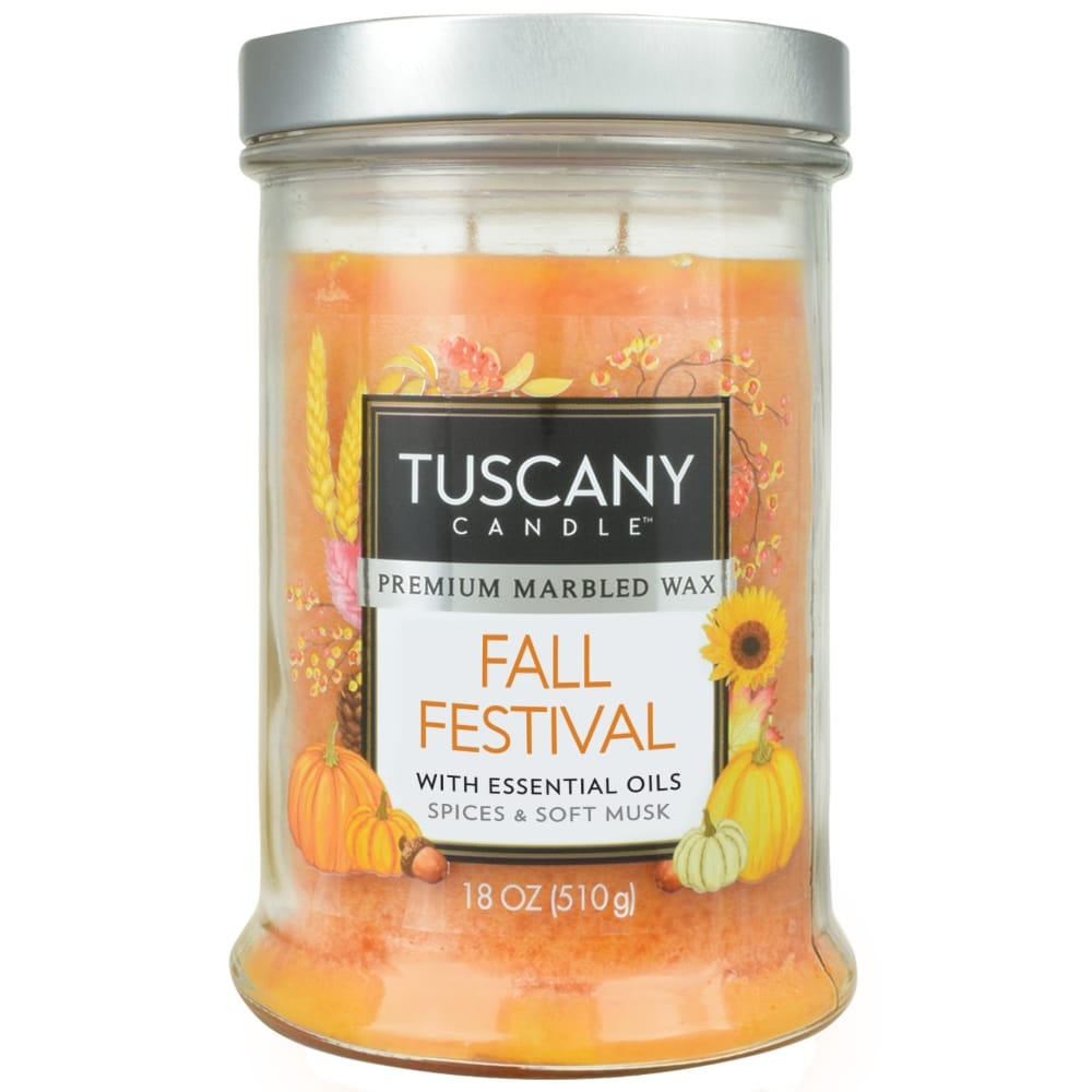 slide 1 of 1, Tuscany Candle Fall Festival Scented Jar Candle with Essential Oils, 18 oz