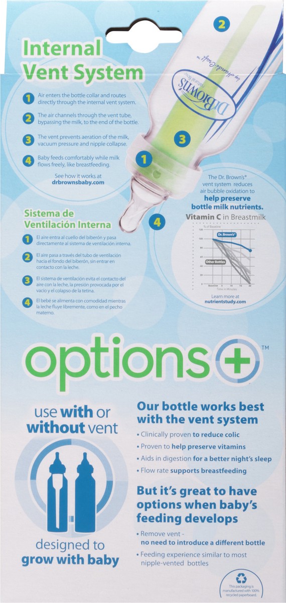 slide 4 of 10, Dr. Brown's Options+ 8 Ounce Anti-Colic Bottle 2 ea, 2 ct