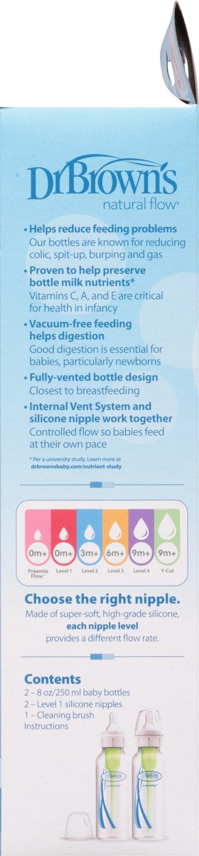 slide 7 of 10, Dr. Brown's Options+ 8 Ounce Anti-Colic Bottle 2 ea, 2 ct