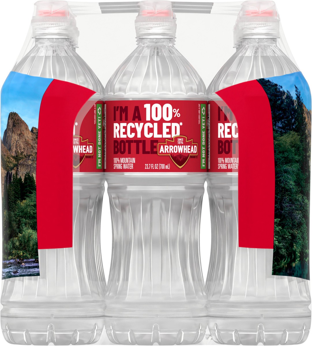 slide 3 of 11, Arrowhead 100% Mountain Spring Water Mini Plastic Bottles - 12 ct; 23.7 fl oz, 12 ct; 23.7 fl oz