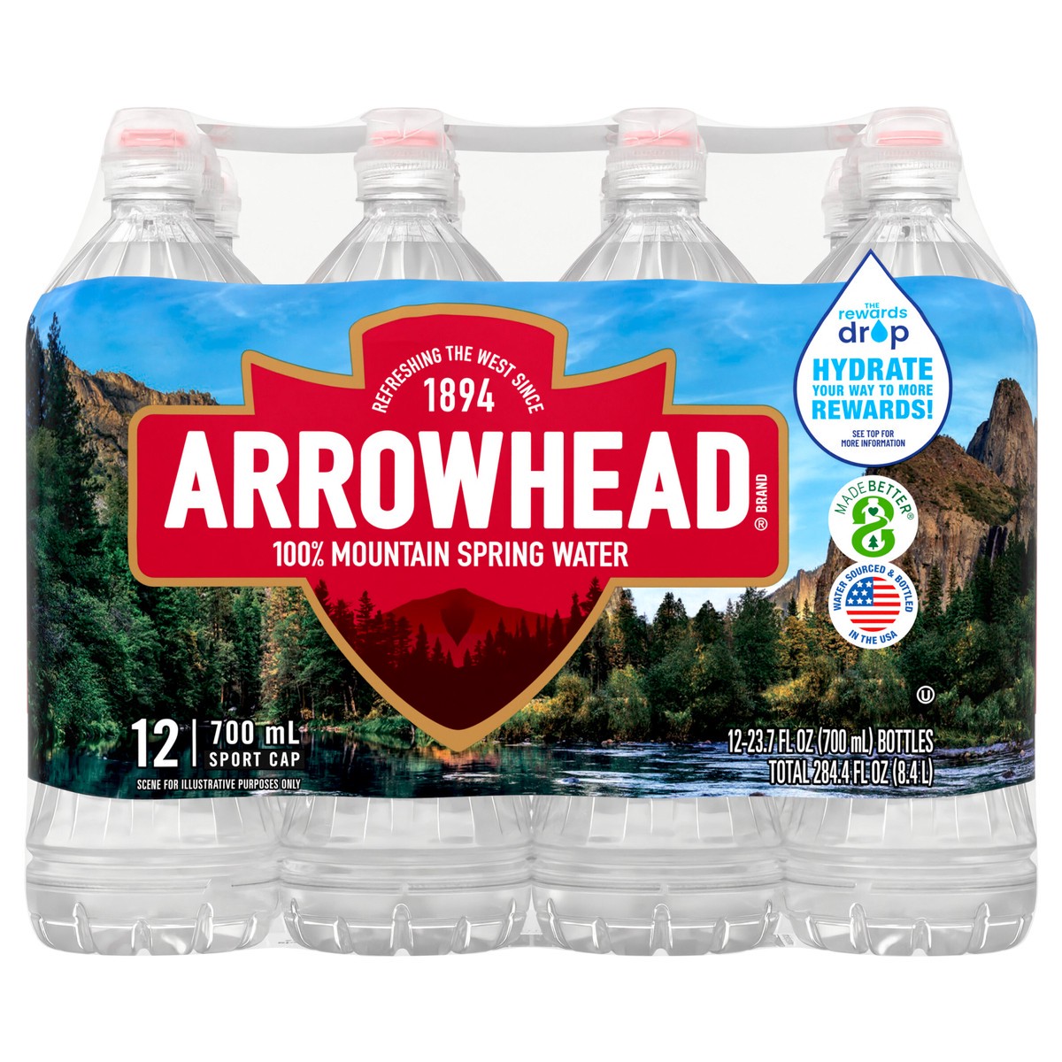 slide 8 of 11, Arrowhead 100% Mountain Spring Water Mini Plastic Bottles - 12 ct; 23.7 fl oz, 12 ct; 23.7 fl oz