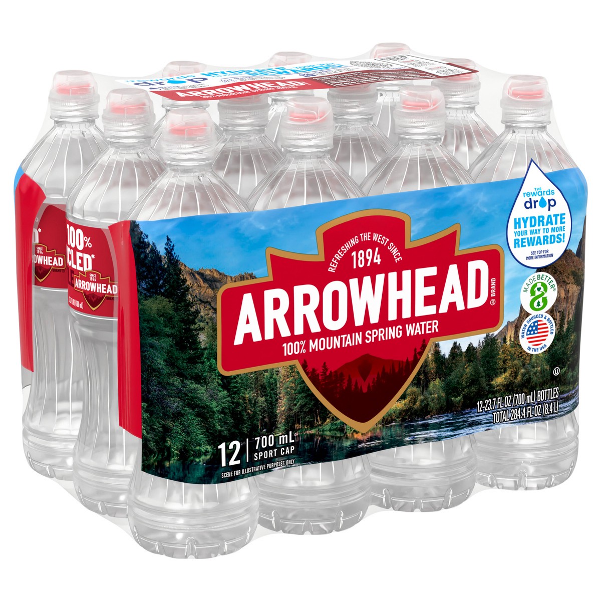 slide 9 of 11, Arrowhead 100% Mountain Spring Water Mini Plastic Bottles - 12 ct; 23.7 fl oz, 12 ct; 23.7 fl oz