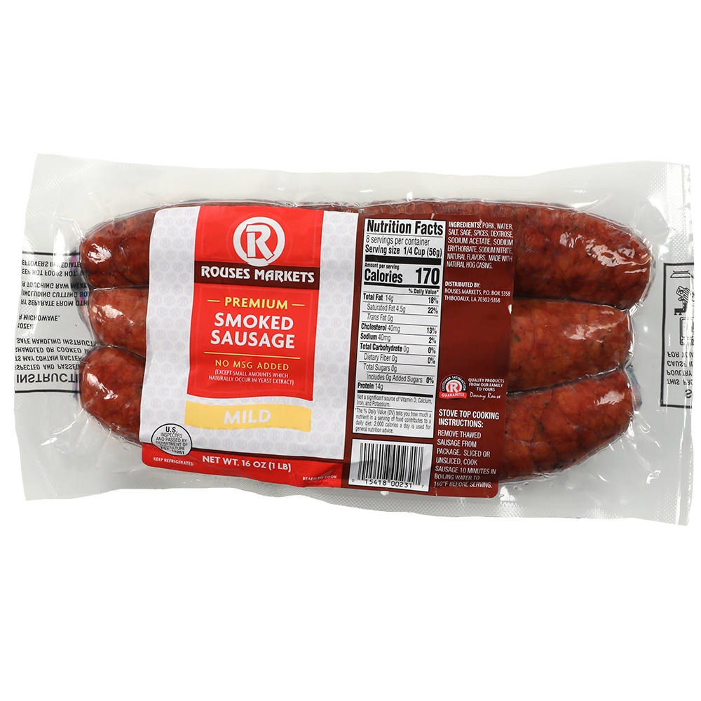 slide 1 of 1, Rouses Mild Sausage, 1 lb