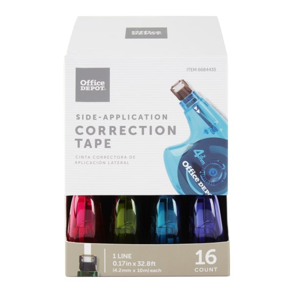 slide 1 of 10, Office Depot Brand Side-Application Correction Tape, Cartridges, 16 ct