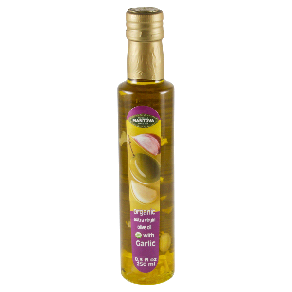 slide 1 of 2, Mantova Oil Olive Extra Virgin Garlic Organic, 8.5 oz