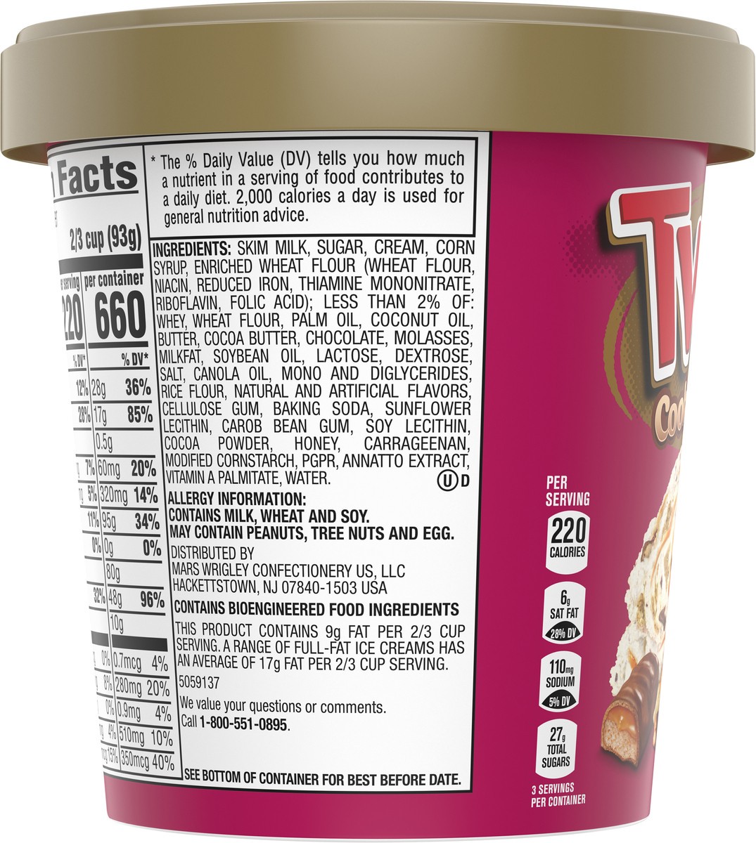 slide 7 of 8, TWIX Ice Cream Cookie Dough Pint 16 oz, 16 fl oz