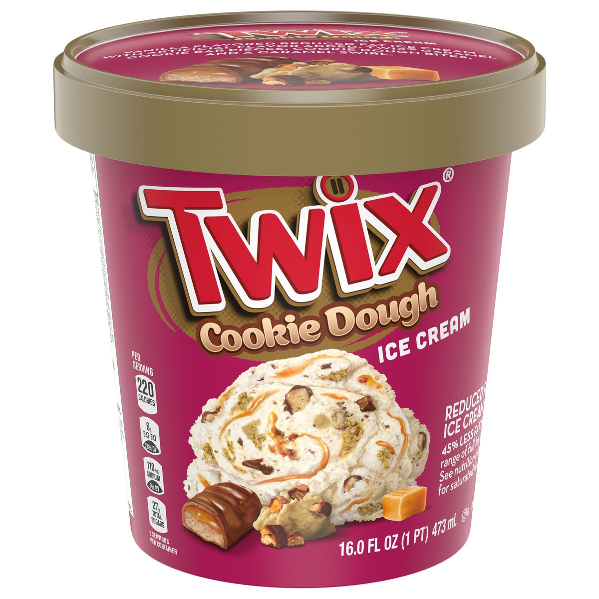 slide 6 of 8, TWIX Ice Cream Cookie Dough Pint 16 oz, 16 fl oz