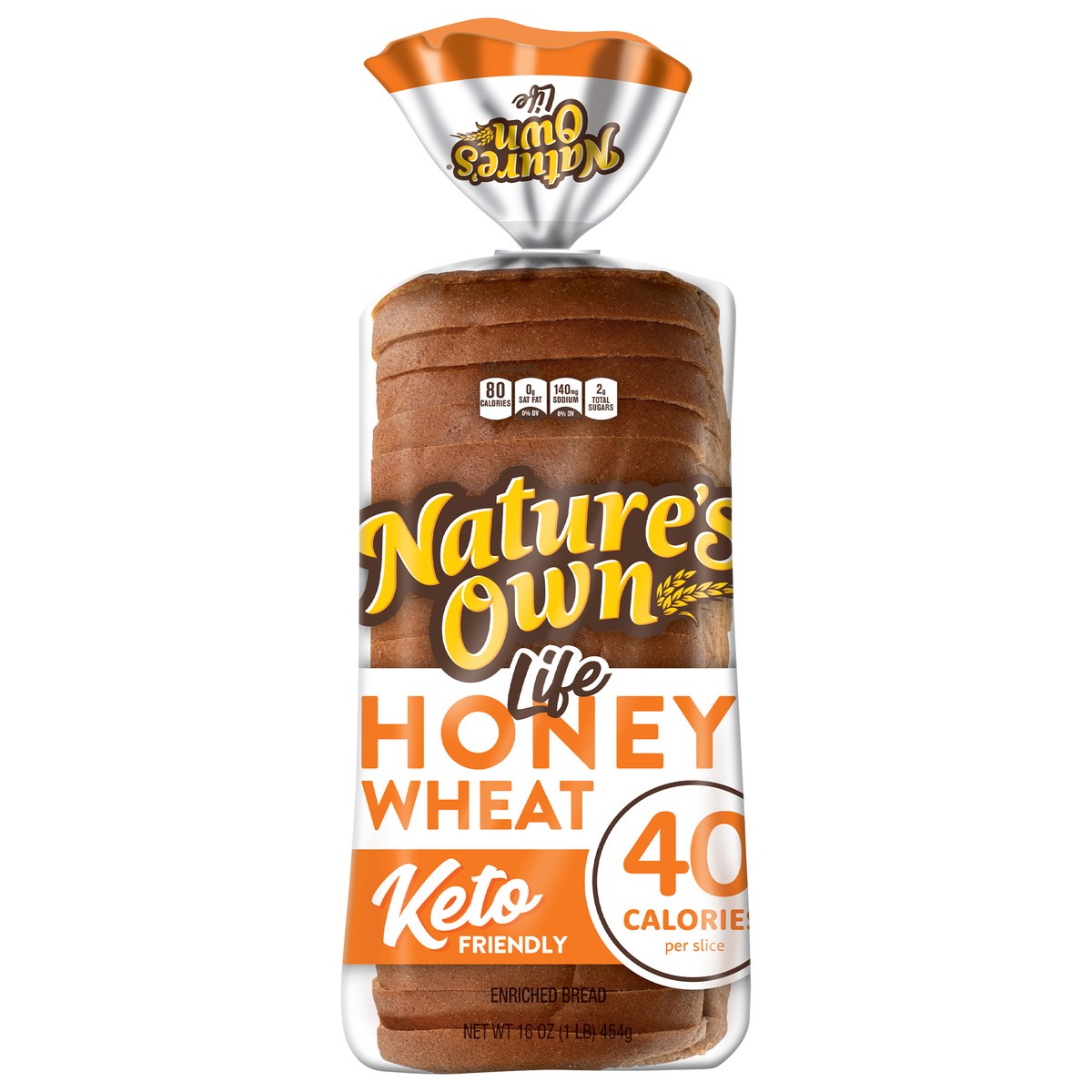 slide 1 of 1, Nature's Own Nature''s Own Life Honey Wheat, 40 Calories per Slice Keto Friendly Sandwich Bread, 16 oz Loaf, 16 oz