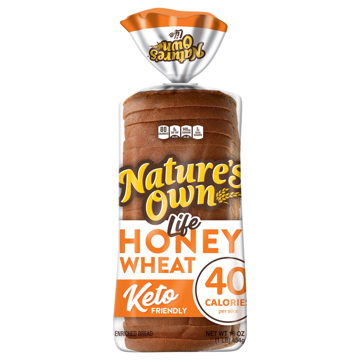 slide 1 of 6, Nature's Own Nature’s Own Life Honey Wheat, 40 Calories per Slice Keto Friendly Sandwich Bread, 16 oz Loaf, 16 oz