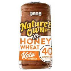 Nature's Own Nature''s Own Life Honey Wheat, 40 Calories per Slice Keto Friendly Sandwich Bread, 16 oz Loaf