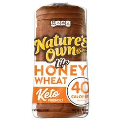 Nature's Own Nature''s Own Life Honey Wheat, 40 Calories per Slice Keto Friendly Sandwich Bread, 16 oz Loaf