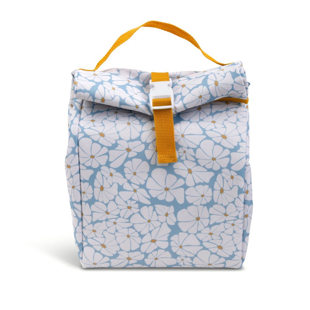 slide 2 of 3, Core Home Manna Buckle Lunch Bag Blue Flowers, 1 ct