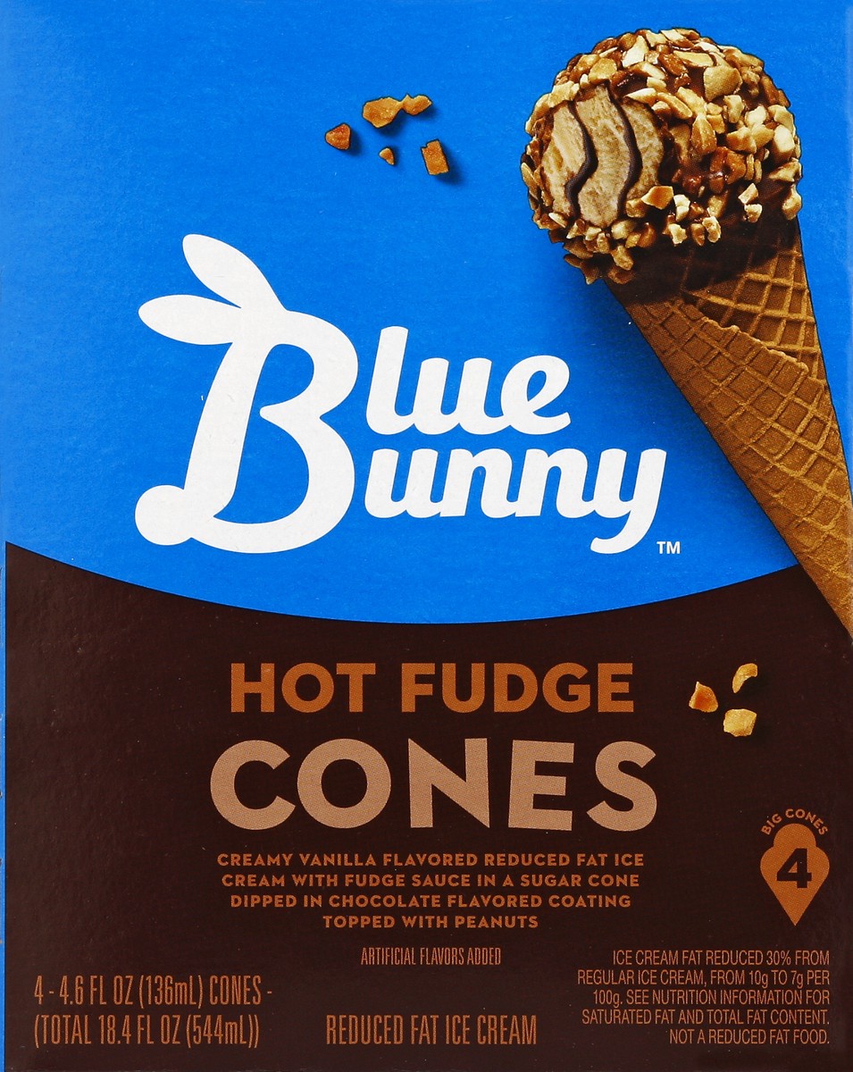 slide 4 of 4, Blue Bunny Hot Fudge Cones, 4 ct; 4.6 fl oz