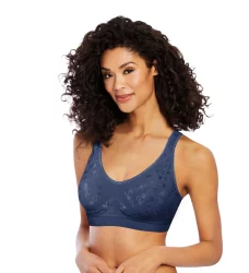 Bali Comfort Revolution Comfortflex Fit Foam Cup Wirefree Dot Size Extra Large Bra - Navy