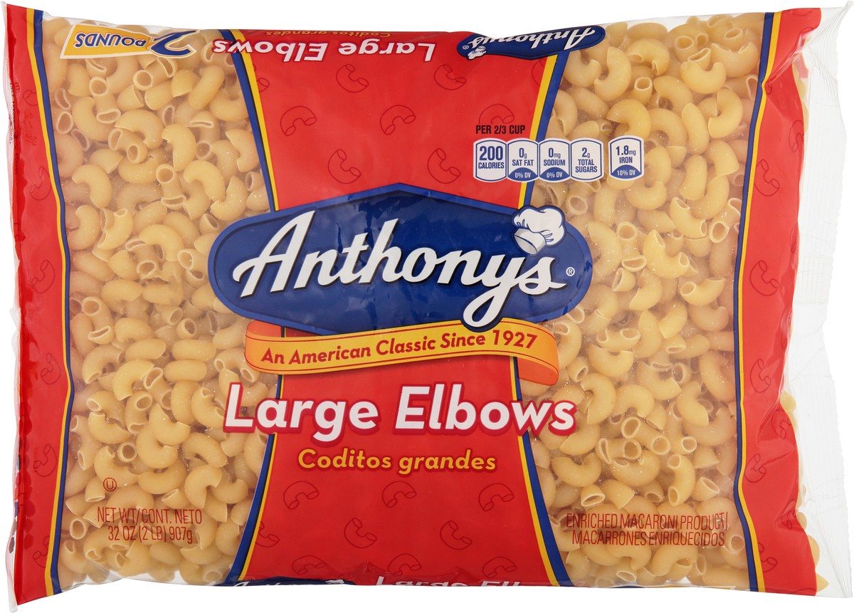 slide 9 of 13, Anthony's Large Elbows 32 oz, 32 oz