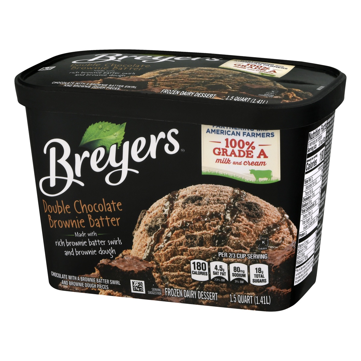 slide 3 of 10, Breyers Double Chocolate Brownie Batter Ice Cream, 48 oz