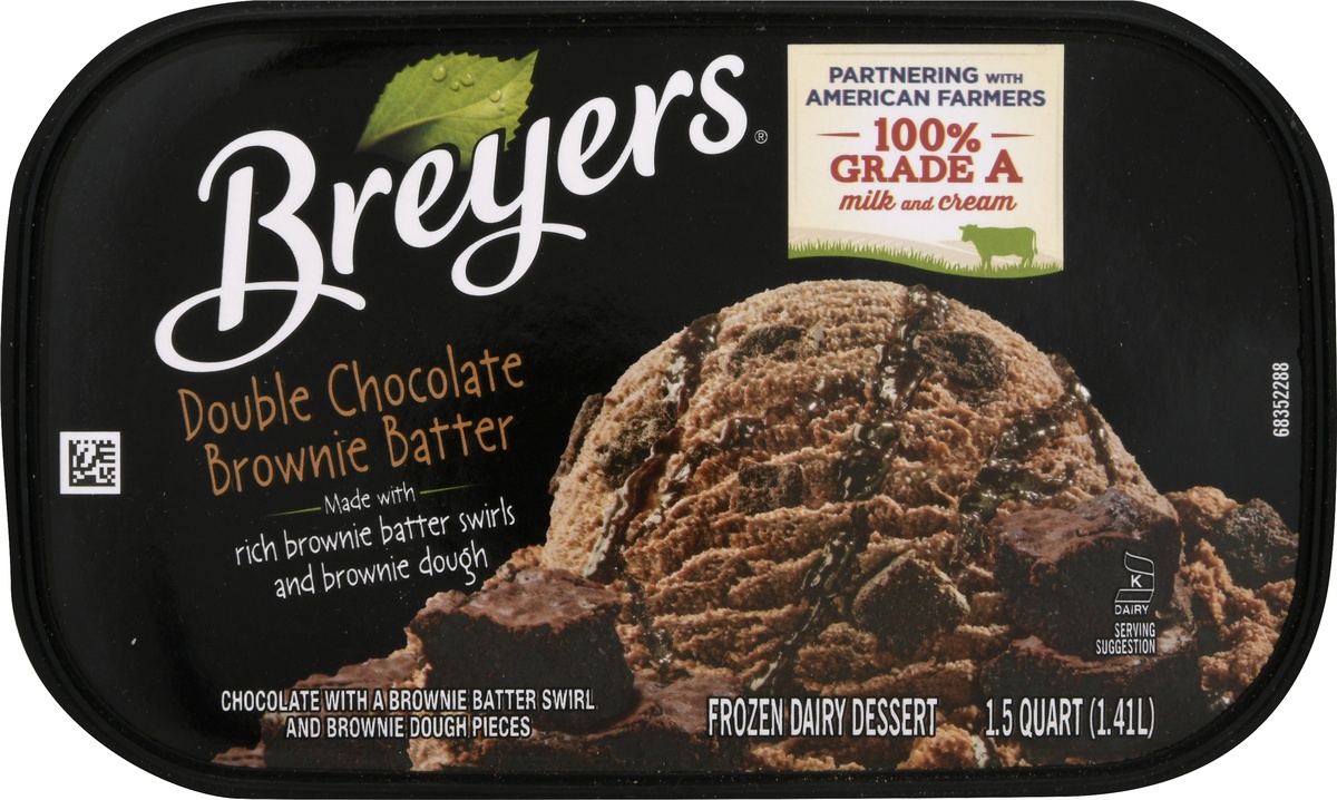 slide 6 of 10, Breyers Double Chocolate Brownie Batter Ice Cream, 48 oz