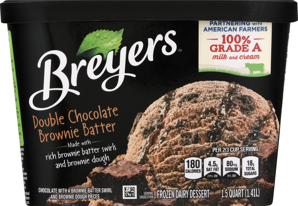 slide 9 of 10, Breyers Double Chocolate Brownie Batter Ice Cream, 48 oz
