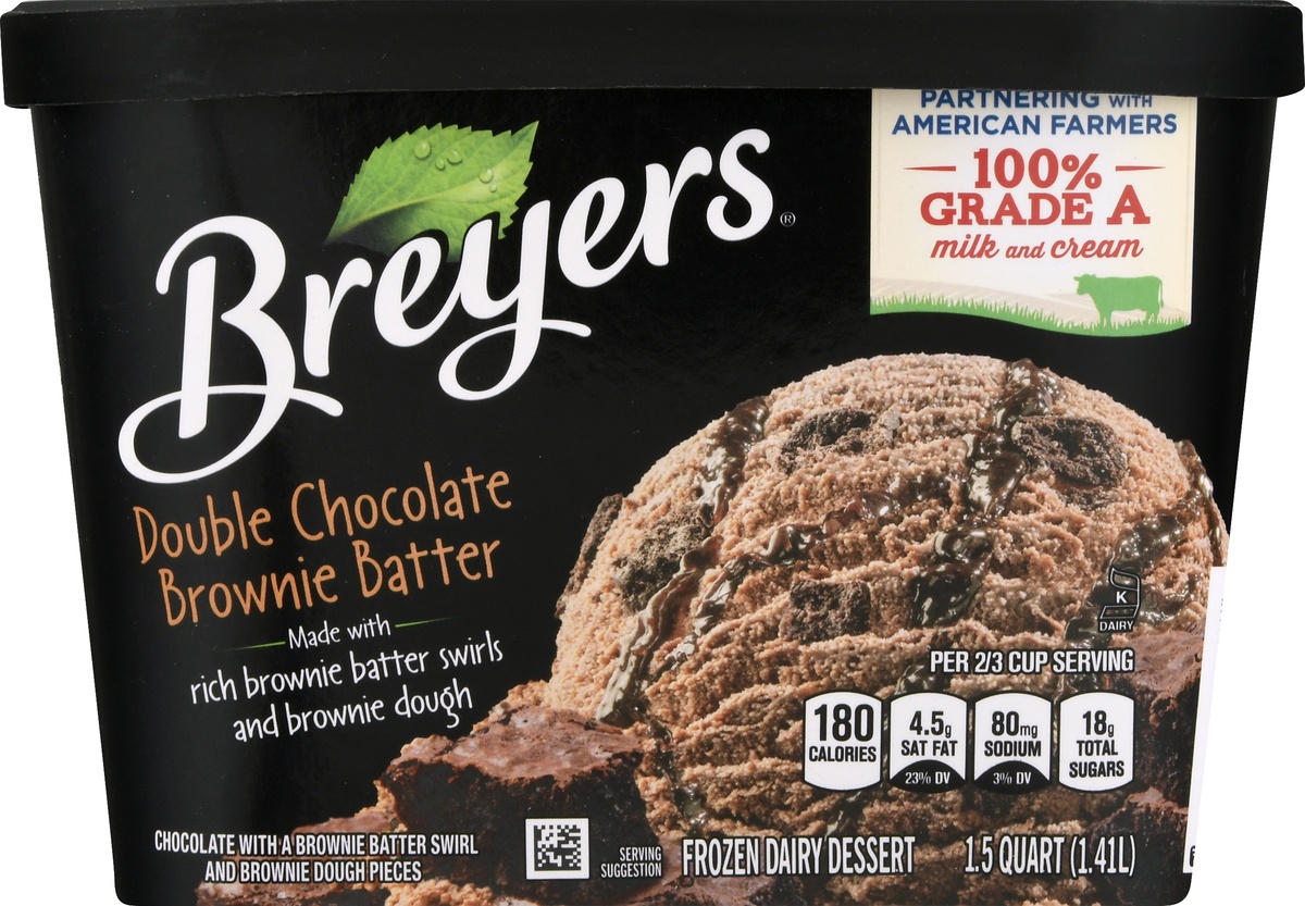 slide 10 of 10, Breyers Double Chocolate Brownie Batter Ice Cream, 48 oz