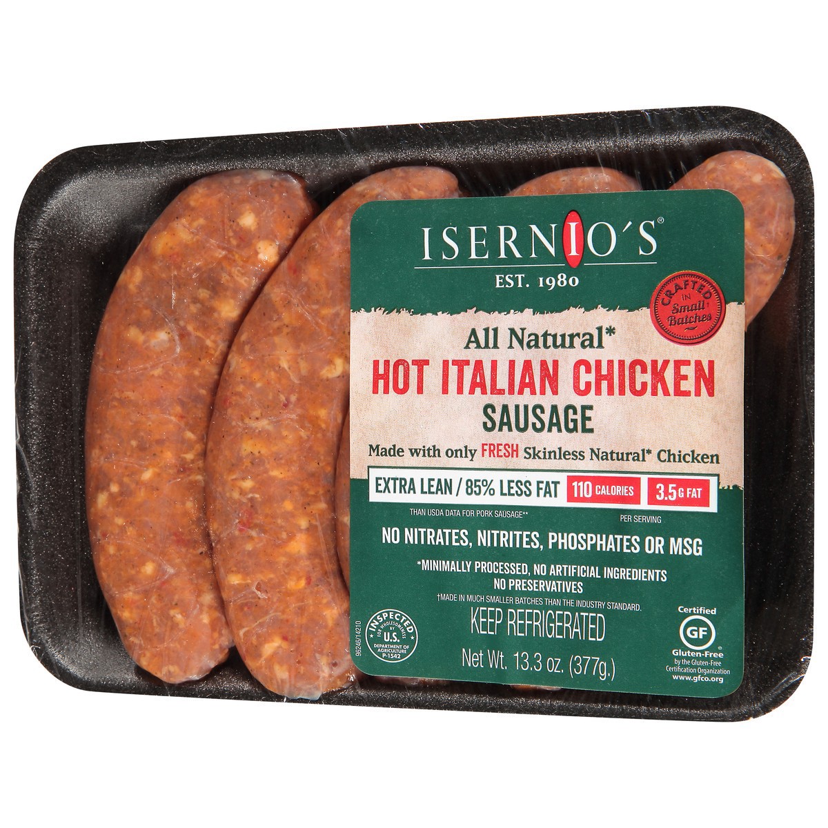 slide 9 of 9, Isernio's Hot Italian Chicken Sausage 13.3 oz, 13.3 oz