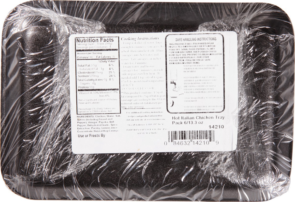 slide 8 of 9, Isernio's Hot Italian Chicken Sausage 13.3 oz, 13.3 oz