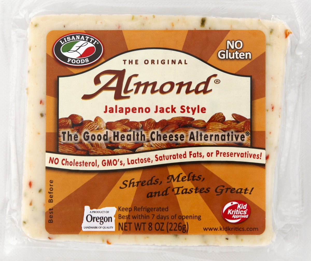 slide 3 of 3, Lisanatti Foods Lisanatti Jalapeno Jack Almond Cheese, 8 oz