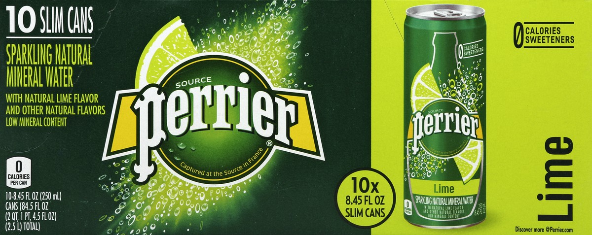 slide 5 of 7, PERRIER Lime Flavored Carbonated Mineral Water, 84.5 oz