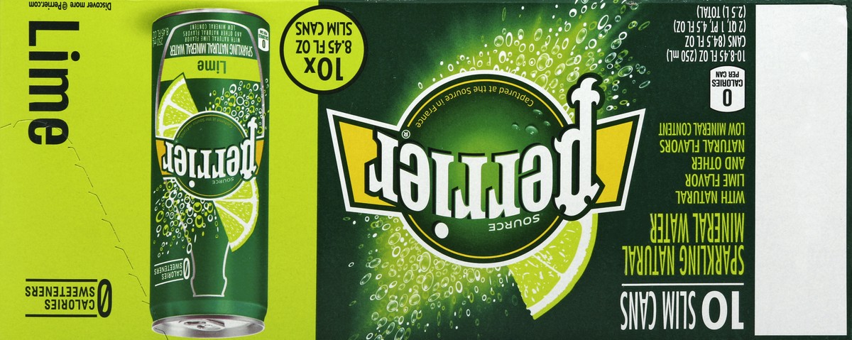 slide 3 of 7, PERRIER Lime Flavored Carbonated Mineral Water, 84.5 oz