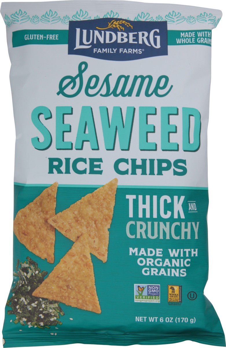 slide 4 of 13, Lundberg Family Farms Lundberg Seaweed Rice Chips Sesame, 6 oz