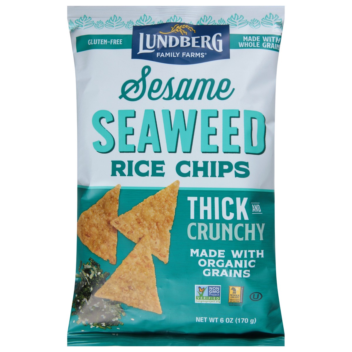 slide 6 of 13, Lundberg Family Farms Lundberg Seaweed Rice Chips Sesame, 6 oz