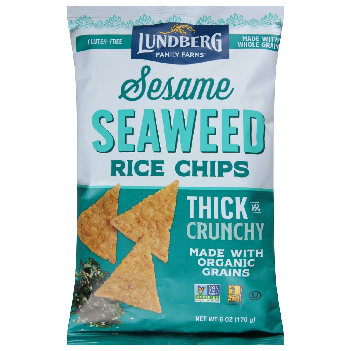 slide 1 of 13, Lundberg Family Farms Lundberg Seaweed Rice Chips Sesame, 6 oz