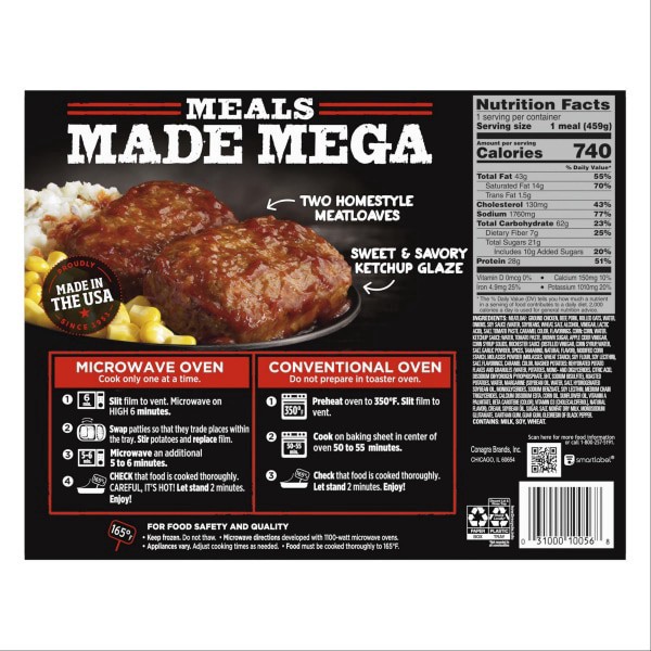 slide 4 of 13, Banquet Mega Meats, Meatloaf, Frozen Meal, 16.2 oz., 16.2 oz