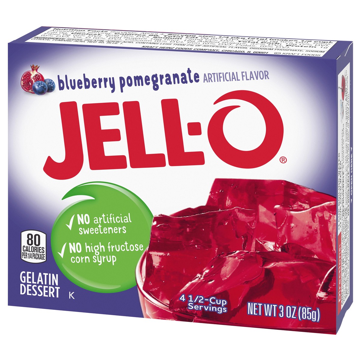 slide 4 of 13, Jell-O Blueberry Pomegranate Gelatin Dessert Mix, 3 oz Box, 3 oz